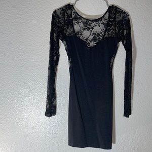 Black Long Sleeve Lace Dress